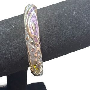 Multicoloured bangle‎ gold tone told lilac blue